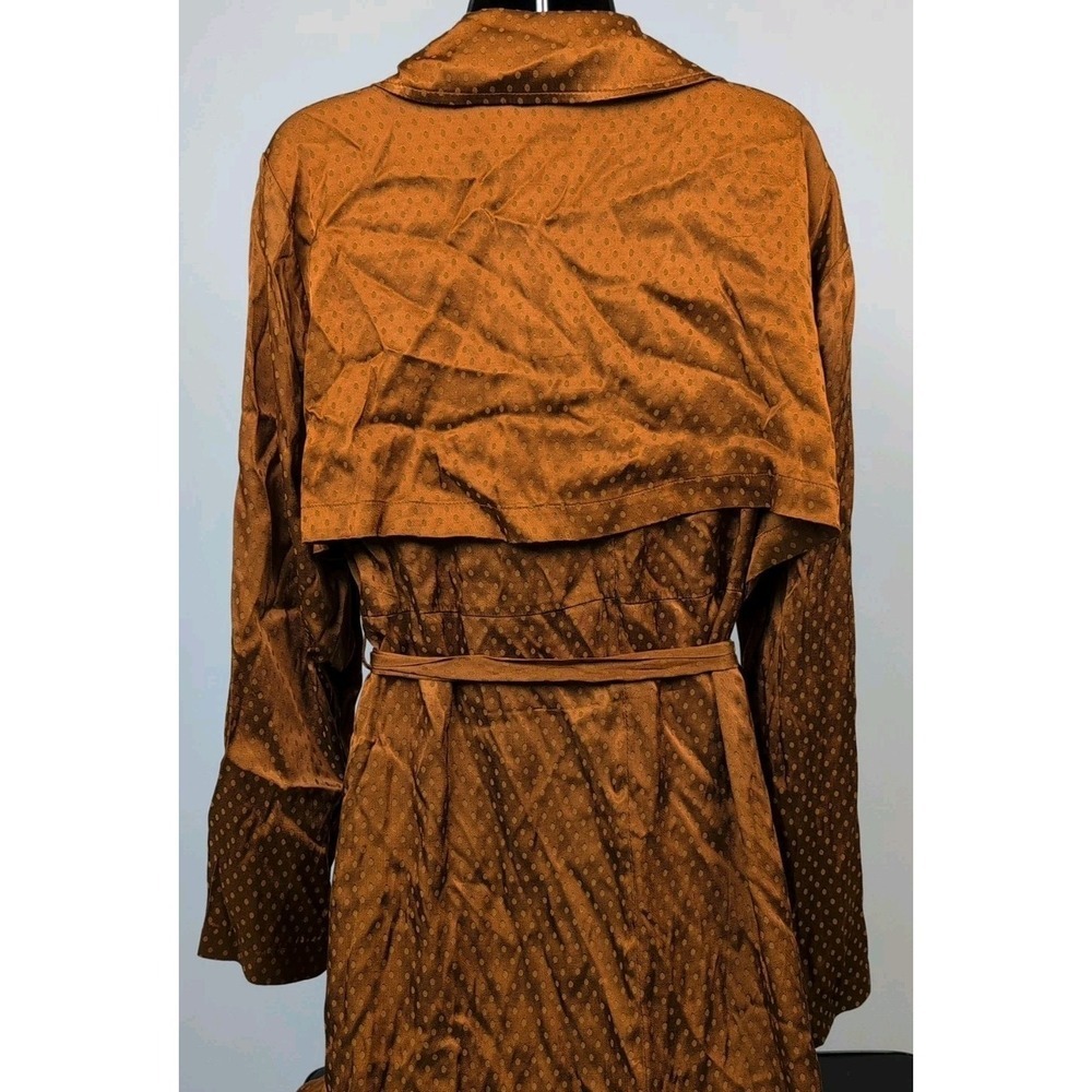 TORRID Copper Jacquard Belted Open Front Long Sleeves Trench Coat Size 0 12‎ NWT - Picture 4 of 9